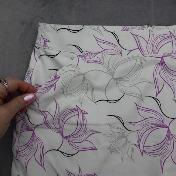 Tommy Armour Skort Womens 14 White High Rise Floral Dri Logic Golf Activewear - Picture 7 of 14